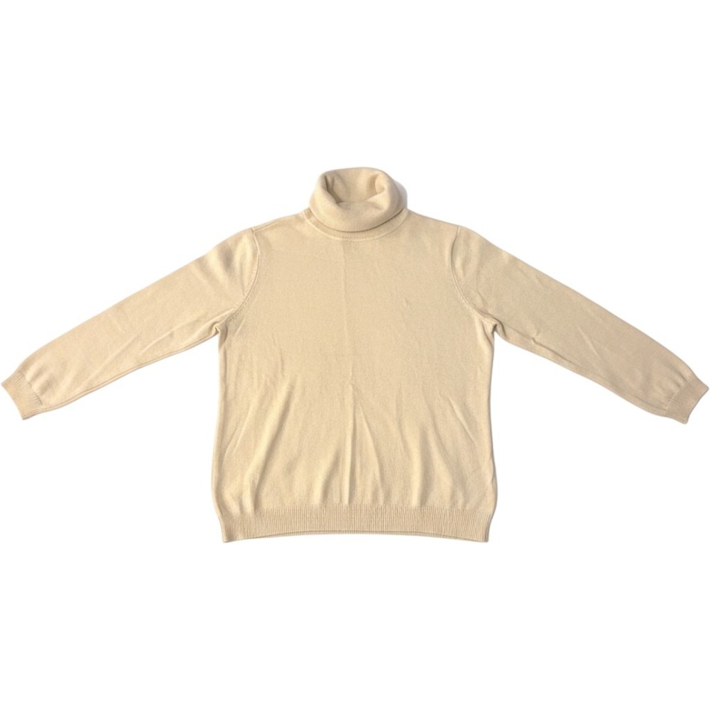 Lauren Ralph Lauren Cream Silk Cashmere Turtleneck Sweater NWT LRL Logo L - Picture 4 of 9